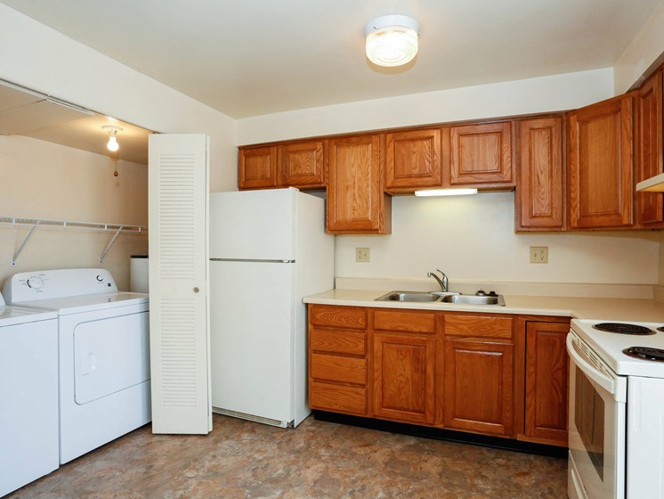 kitchen and laundry room at Pine Run